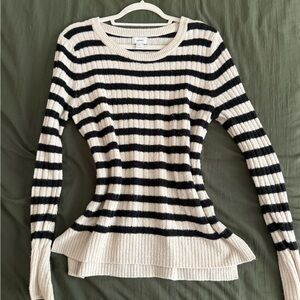 Striped Black and Cream Sweater